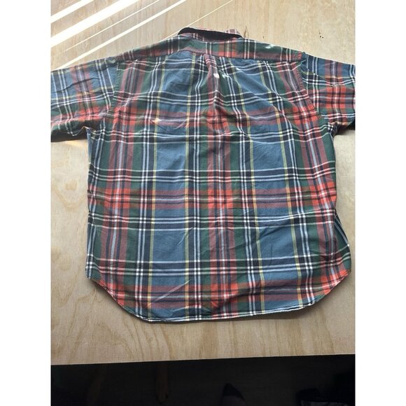 Ralph Lauren Big Shirt Men XL Red Green Plaid Short Sleeve Button Down Cotton - Picture 4 of 6